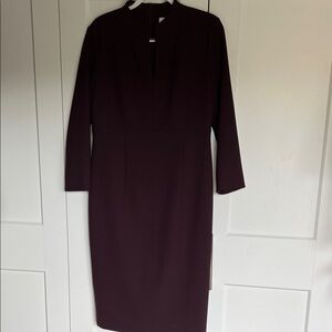 Boss Elegant Dark Purple Long Sleeve Dress